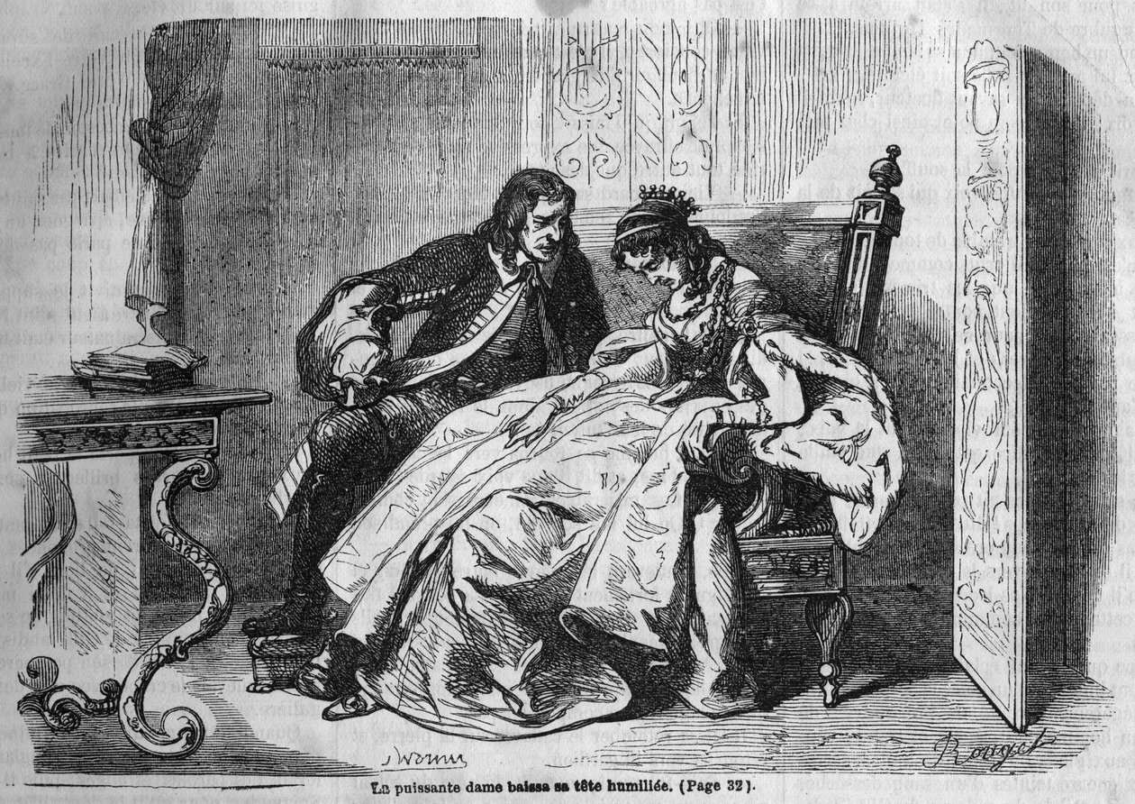 ローマの連載。"ジョージ・サンド（Aurore Dupin, Baronne Dudevant）（1804-1876）の「緑の女たち」。"Les bons romances "のエングレーヴィング 作： フランス語学校