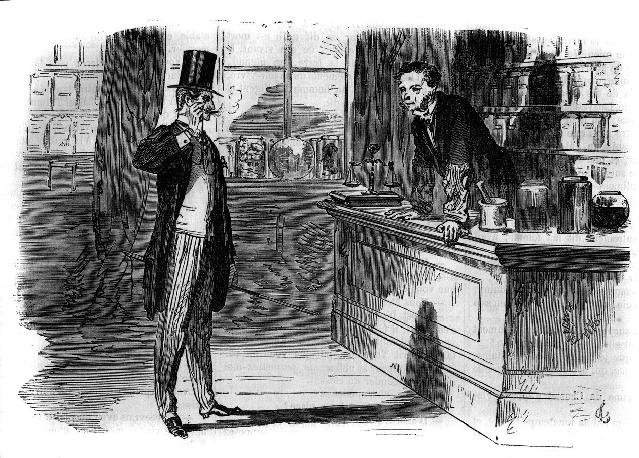 ローマの連載。"ポール・ボカージュ(1824-1887)の「パリの清教徒たち」。"Les bons romances "に掲載されたエングレーヴィング 作： フランス語学校