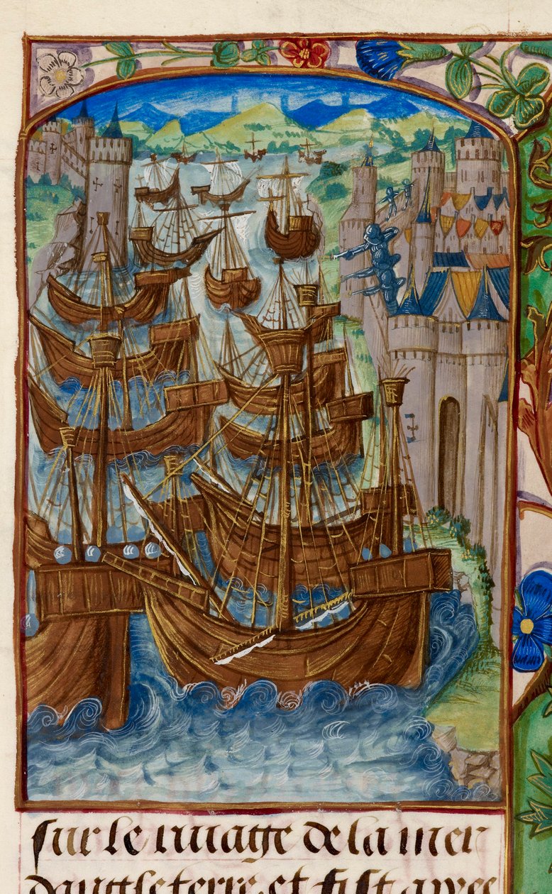 Royal 20 E. III, fol.186v フランス艦隊がスロイスで攻撃, from 