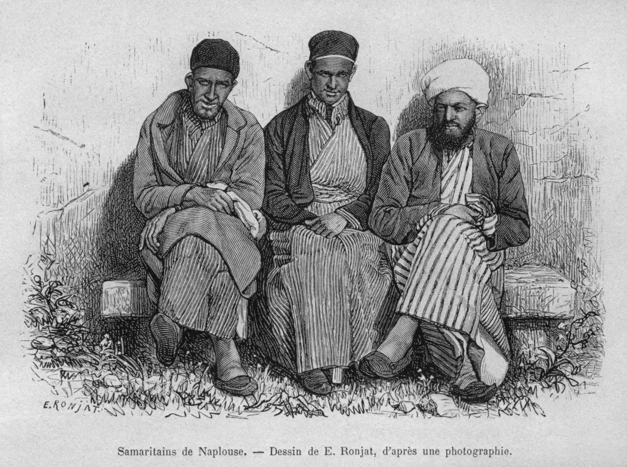 今日シリアから来たナブラスのサマリア人。フェニシア、レバノン、ジューディーへの旅。 1884年、ルイシャルルエミールロルテの1875-1880（bw彫刻） 作： フランス語学校