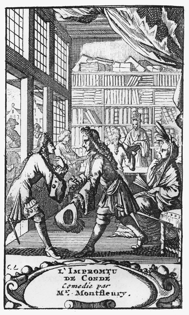 1735年、モンフルーリー美術館から撮影した、モンフルーリー作のLImpromptu de l&39;Hotel deCondéのシーン 作： フランス語学校