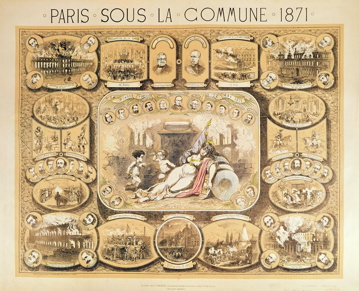 1871年のパリのコミューンの風景 作： フランス語学校