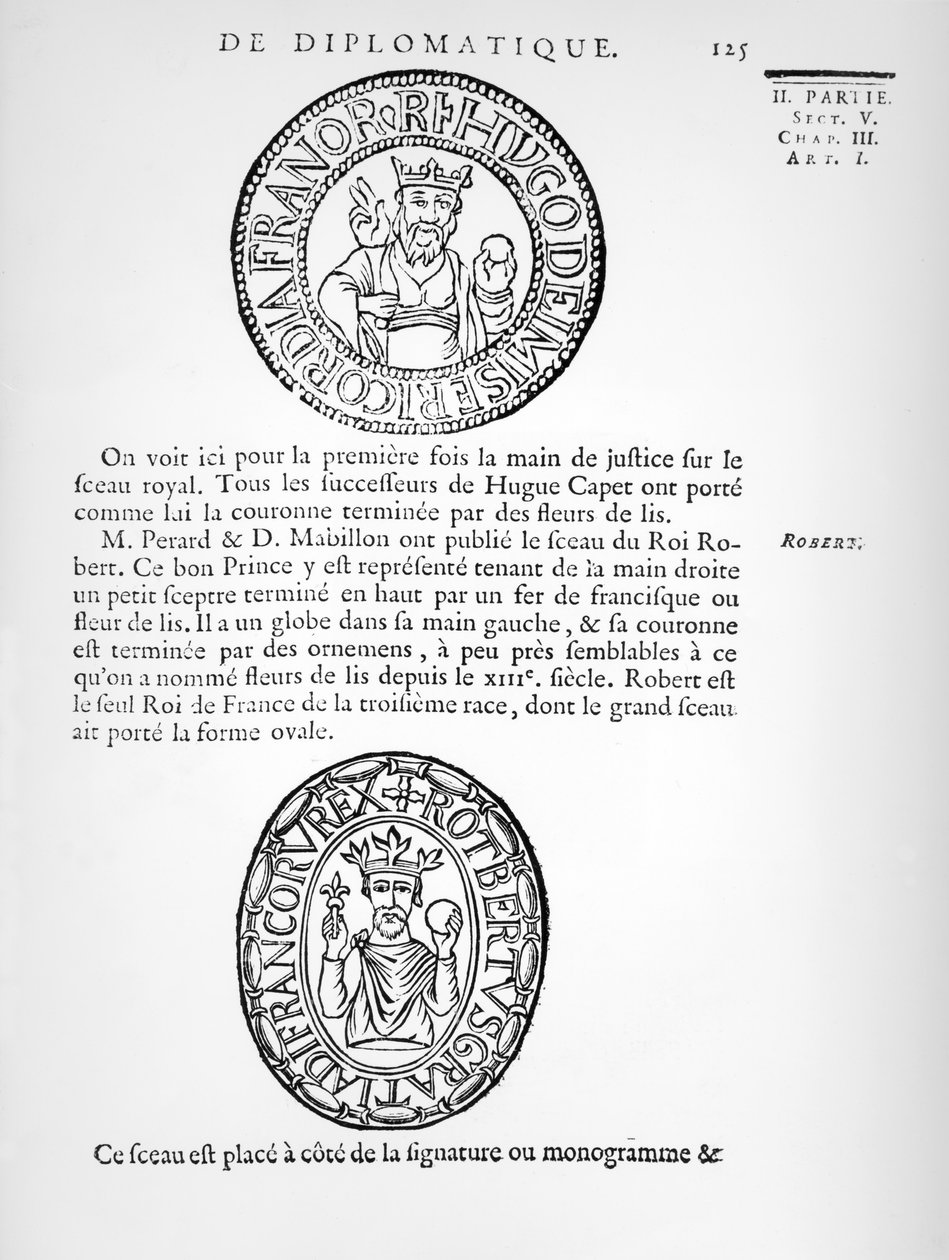 ヒューグ岬の封印（c.941-996）およびRobert II（c.970-1031）The Pious 作： フランス語学校