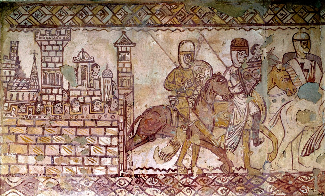 第二次十字軍（1147-1149）：十字軍の始まり。クレッサックの礼拝堂のフレスコ画 作： フランス語学校