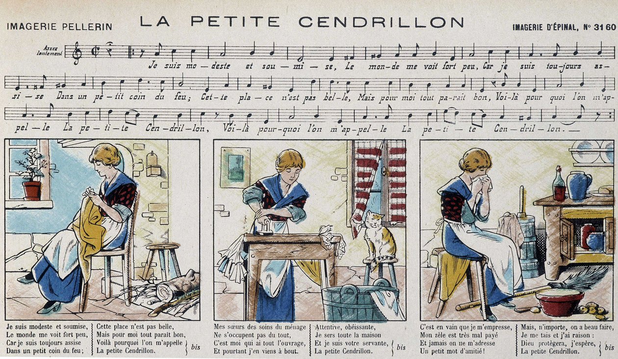 ポピュラーソング "la petite Cinderella "の楽譜 - image by Epinal 作： フランス語学校