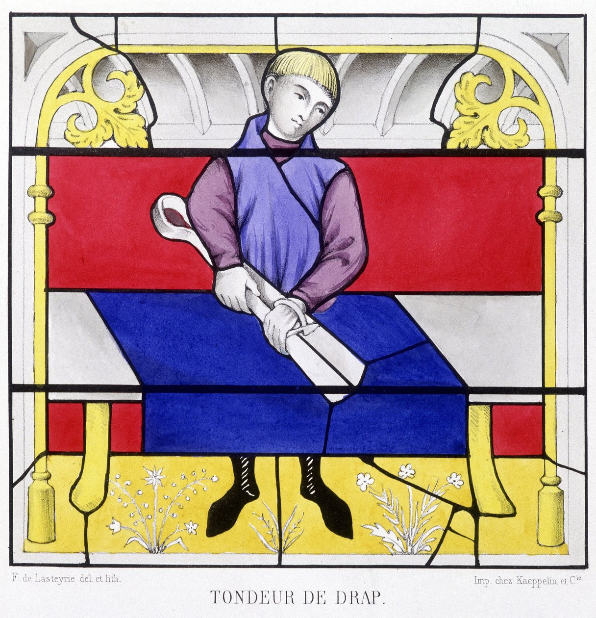 シートメーカー。Ferdinand de Lasteyrie著「Histoire de la peinture sur verre」に掲載されている中世のステンドグラスのFacsimileを紹介します。 作： フランス語学校