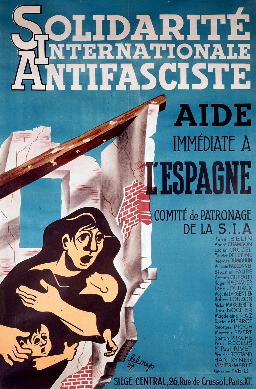 反ファシズム国際連帯ポスター 作： フランス語学校