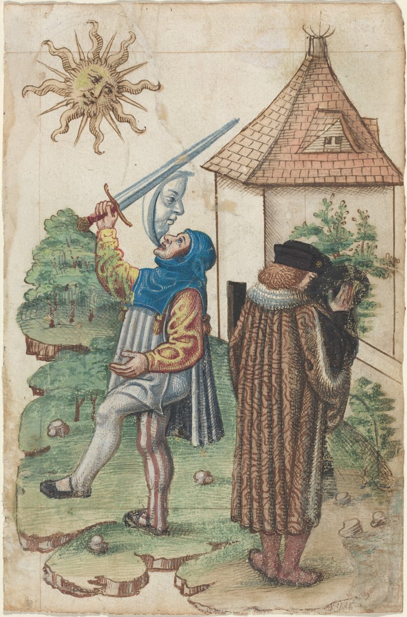 太陽に逆らってはならず、太陽に向かって水を作ってはならない［fol. 39 recto］1512-1515年頃（水彩画） 作： フランス語学校