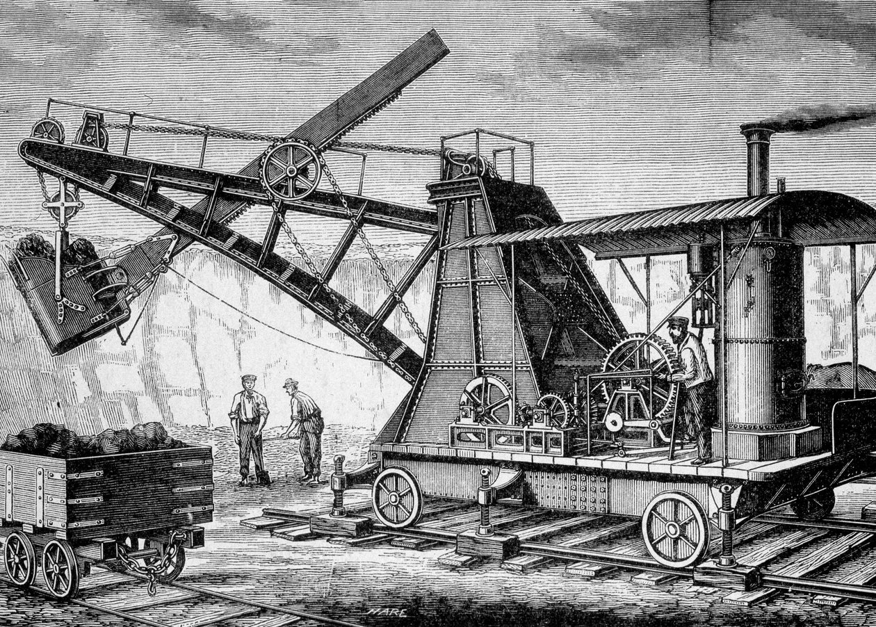 ラストンとプロクターのスチーム・テラッシェ - 1896年の "Album of Science; illustrious scholars; Great Discoveries "に掲載。 作： フランス語学校