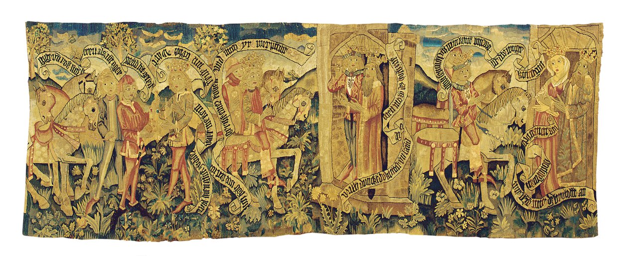 ストラスブールの神話のタペストリーの断片、c.1470-90 作： フランス語学校