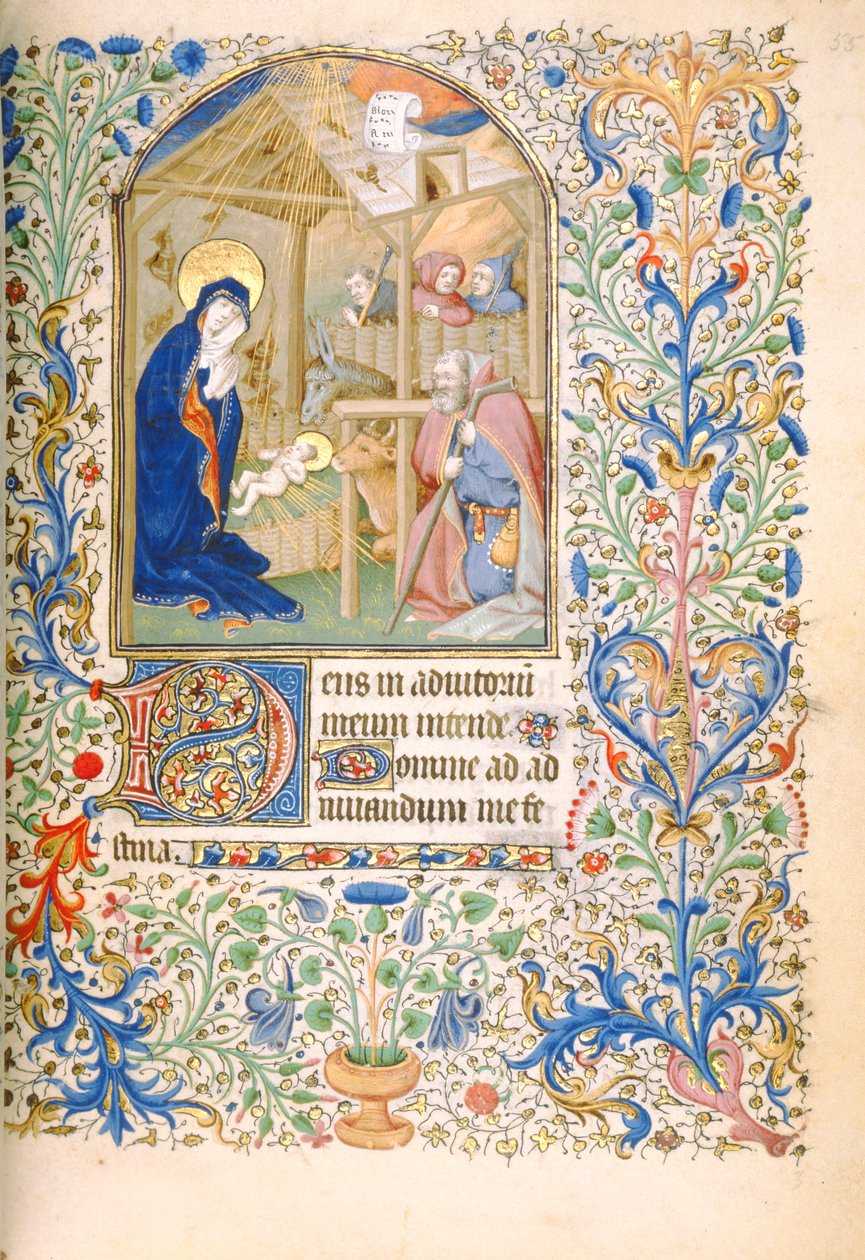 T.2629 Ms 63 f.55rキリスト降誕（パリの使用）c.1460 作： フランス語学校