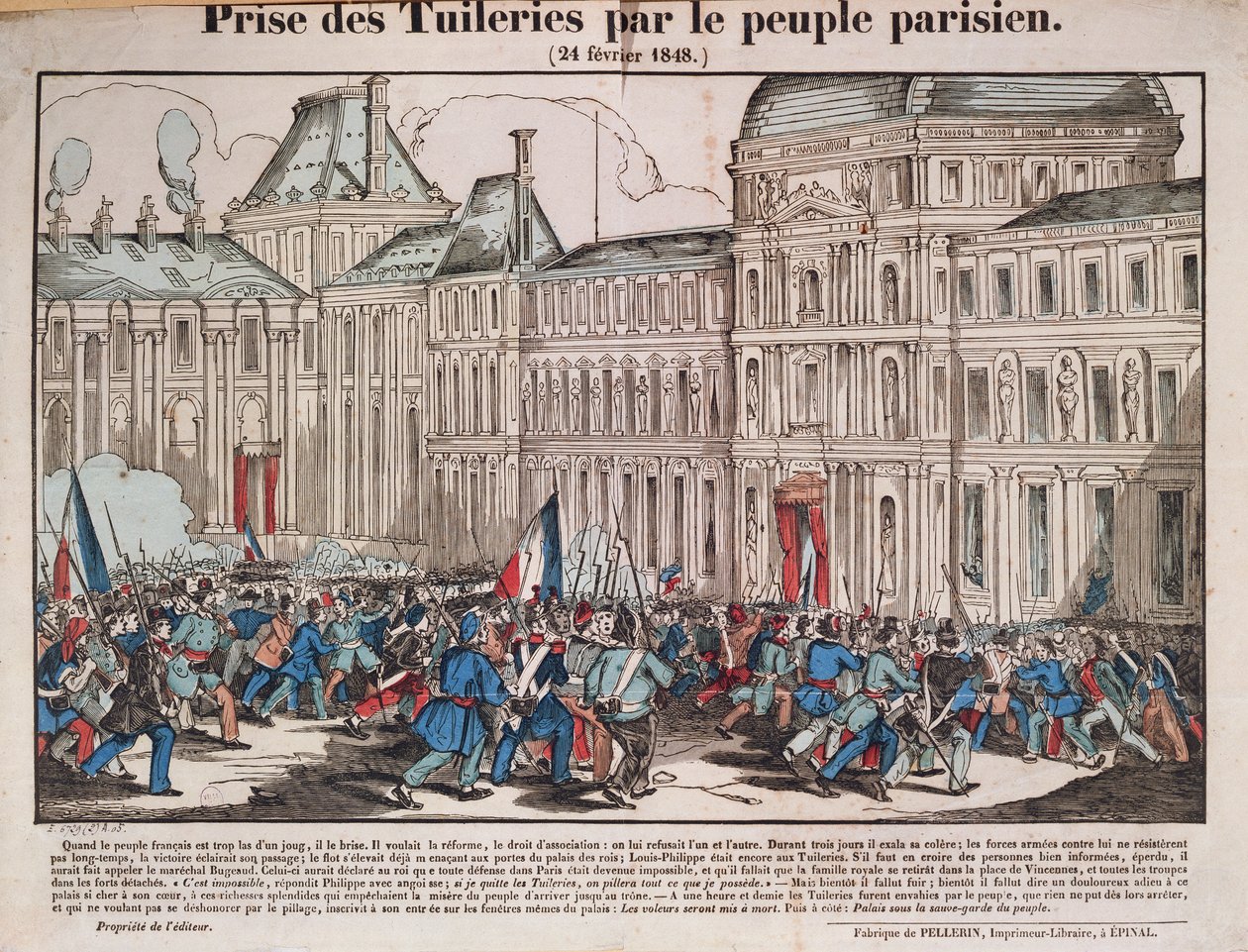 パリの人々によるチュイルリーの占領、1848年2月24日 作： フランス語学校