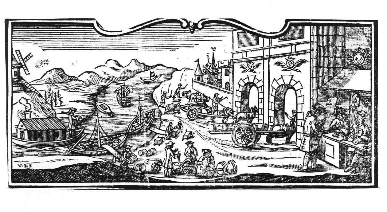 ワインとスピリッツのための都市の入り口にある税務署、1707年3月22日の州議会評議会令、1739年パリ市議会登録簿（詳細）（詳細は、 作： フランス語学校