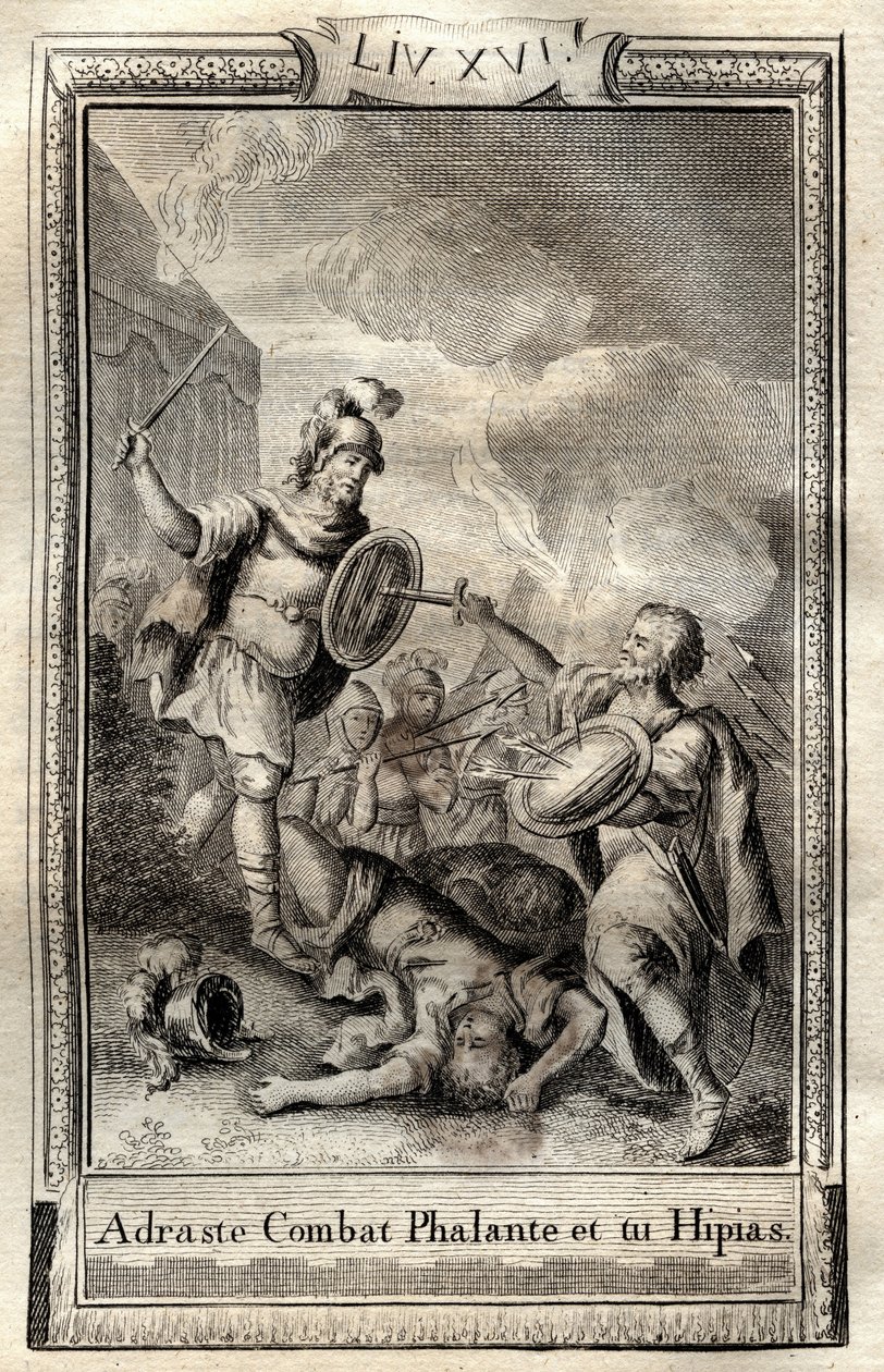 Telemaque surmonte Hippias - Francois de Salignac de La Mothe-Fenelon dit Fenelonの "Les Aventures de Telemaque, fils d