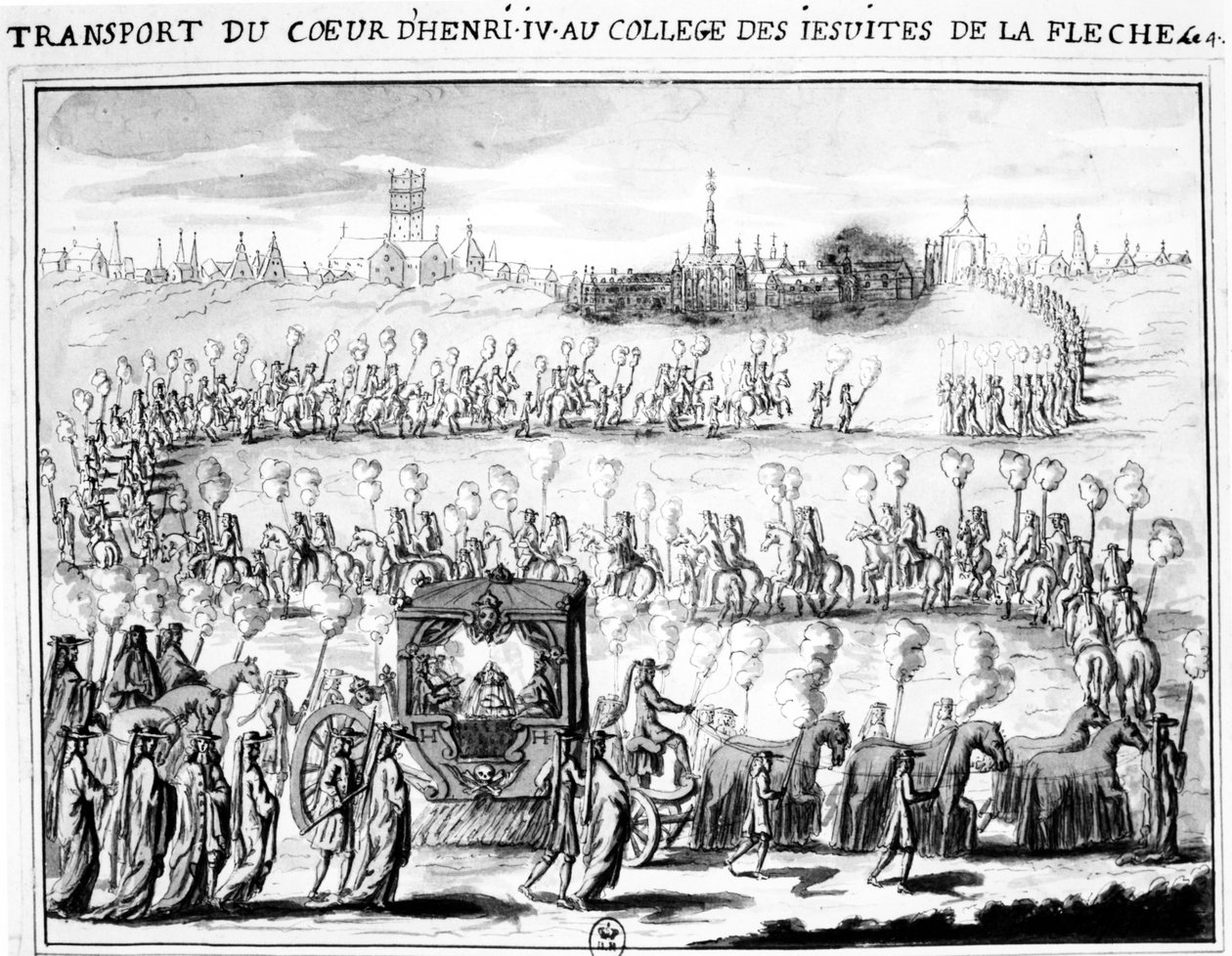 1610年6月4日、ラフレッシュ大学にアンリ4世のハートが到着 作： フランス語学校