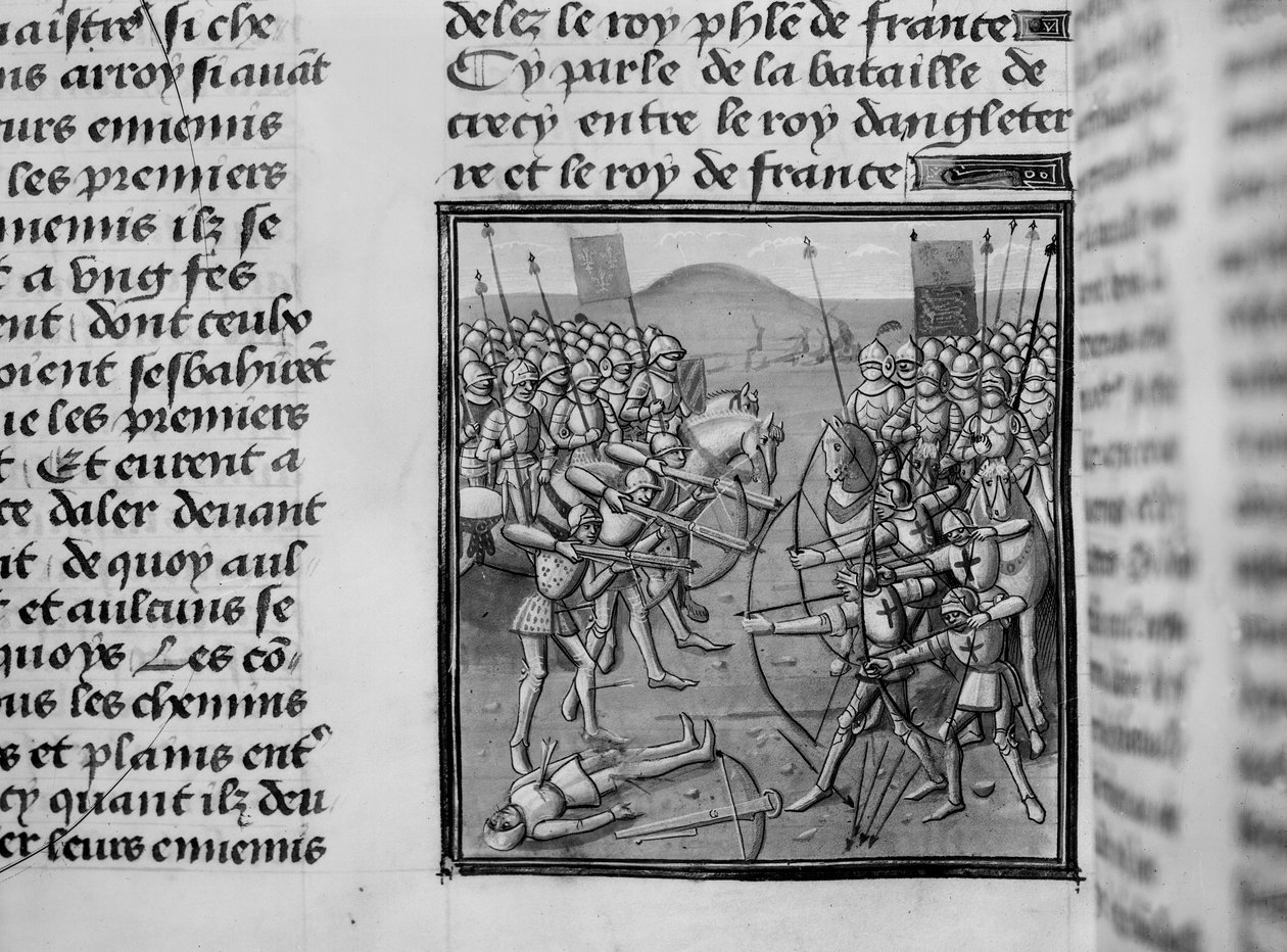 1346年のフロワサールクロニクルのクレシーの戦い 作： フランス語学校