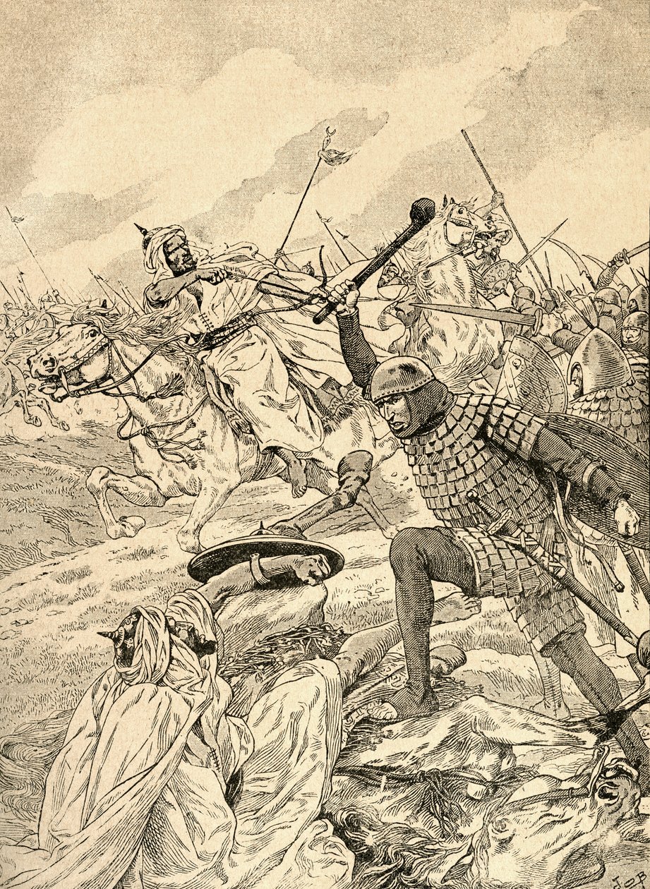 Toursin taistelu eli The Battle of Poitiers, 732. Agendasta Buvard du Bon Marche julkaistiin 1917. 作： フランス語学校