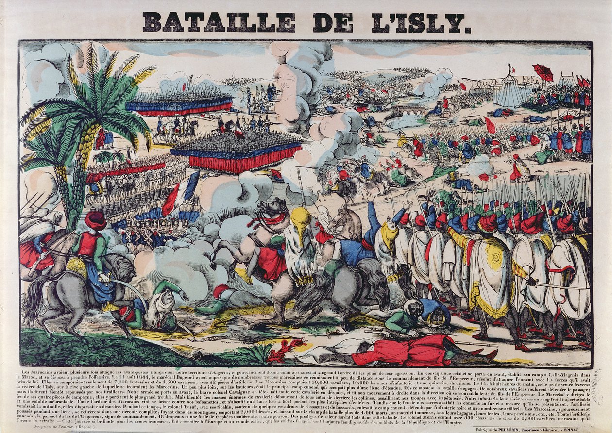 アブドエルカデルの従者の捕獲（1808-83）、または1844年8月14日、1844-63年8月14日のイズリーの戦い 作： フランス語学校