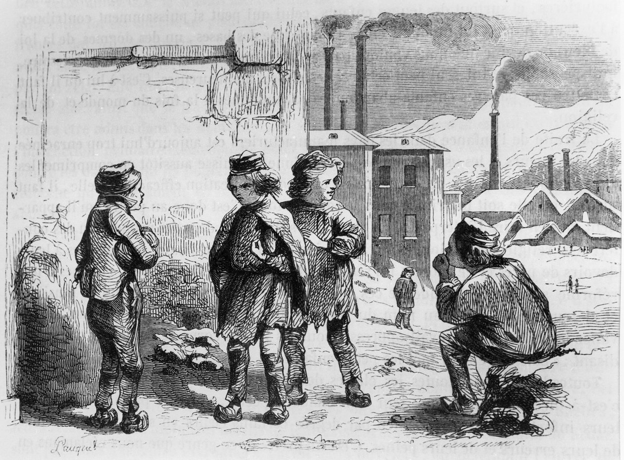 工場の子供たち、1842 作： フランス語学校