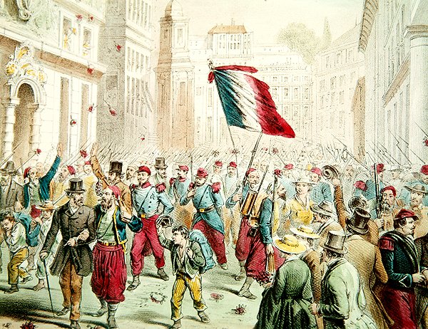 1859年にジェノヴァに入ったフランス人（色の彫刻） 作： フランス語学校