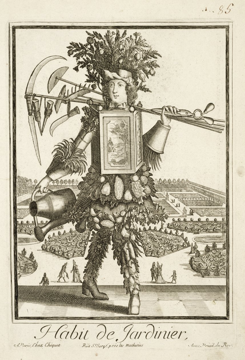ガーデナーコスチューム、デニスディドロのDictionnaire des Sciencesによるイラスト（1713-84）c.1770公開 作： フランス語学校