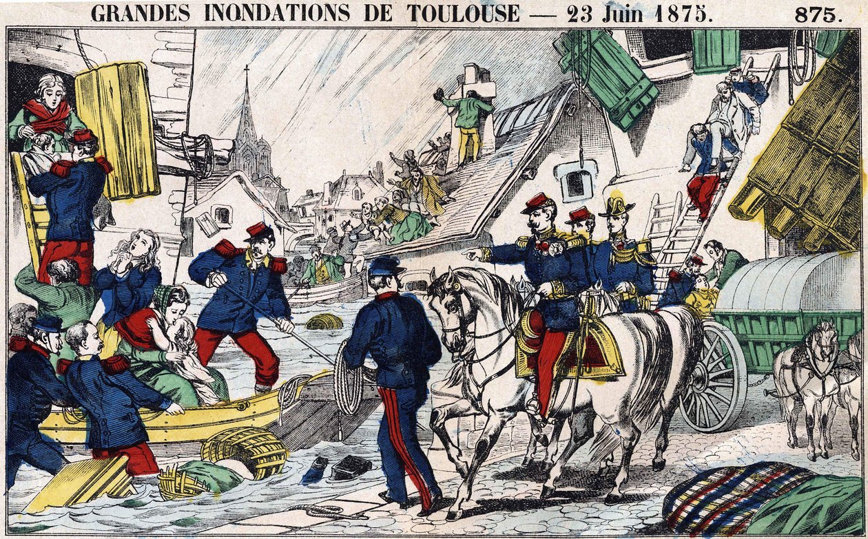6月23日に発生したトゥールーズの大洪水 作： フランス語学校