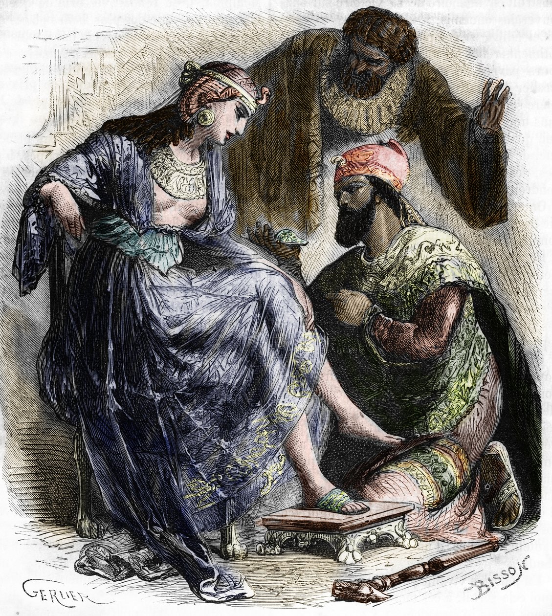 ギリシアのヘタリと娼婦のロドピとプサマテのファラオ（紀元前6世紀） 作： フランス語学校