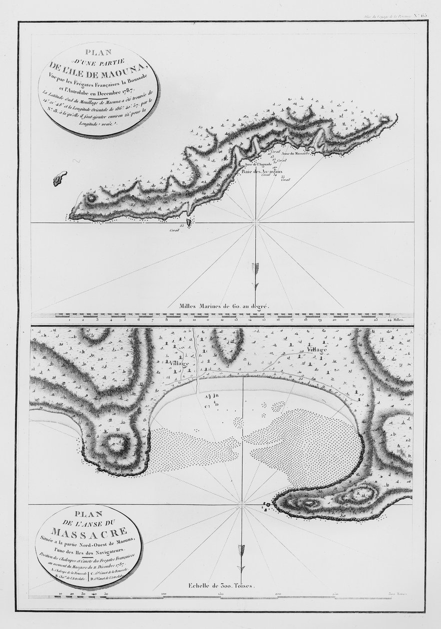 ラペルーズの旅程から見たサモアとマウナの島々 作： フランス語学校