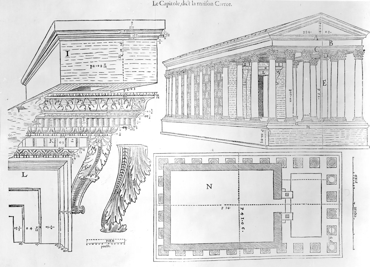 1560年に発表されたメゾンカリー、ジャンポルドダルベナス作のディスコースヒストリカルデランティークなどの著名なシテドニスムのイラスト 作： フランス語学校