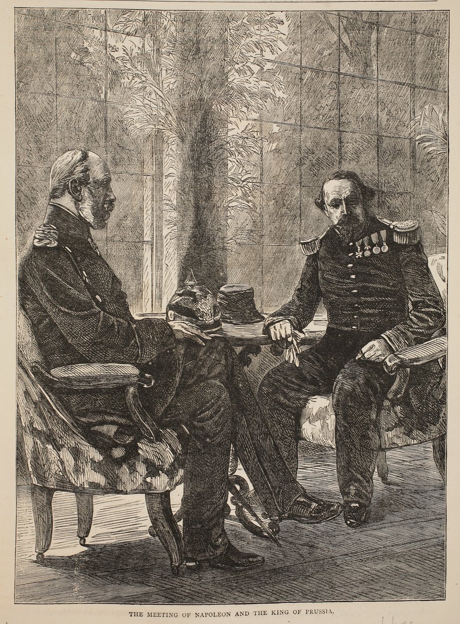 ナポレオンとプロイセンの王の会議、1870年9月、カッセルのフランスとドイツ間の戦争の歴史、1870年から1871年までのイラスト 作： フランス語学校