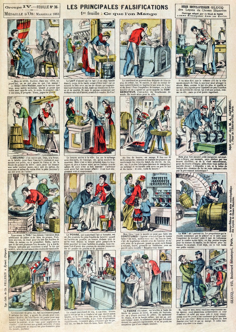 栄養不良の主な形態、1883年 作： フランス語学校