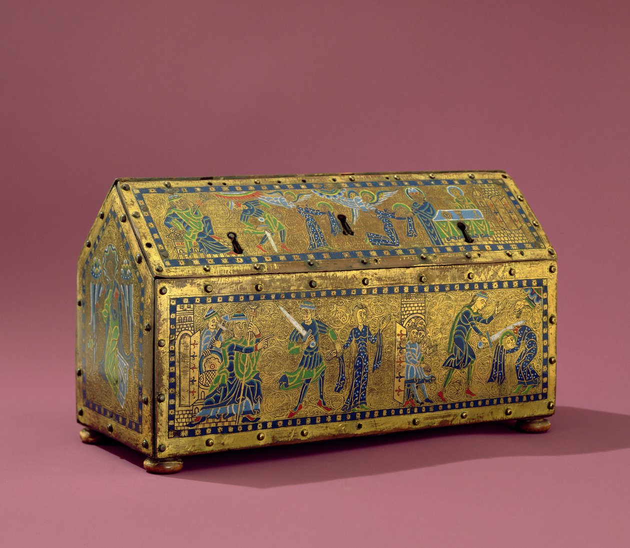 聖ヴァレリーの聖遺物箱、リモージュ、c.1170（銅とエナメル）