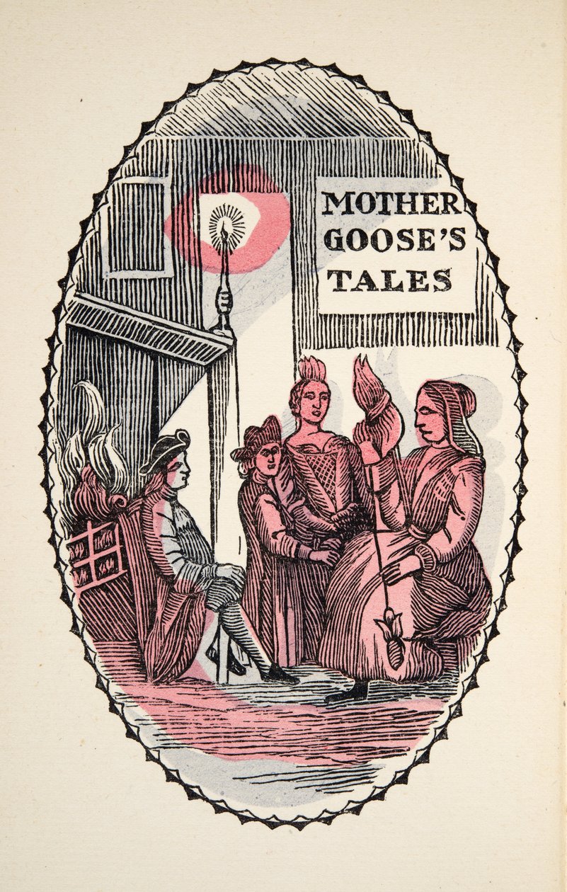 M Perraultのパブ、Mother Gooseが「Morals With Morals」と語った、「歴史や物語の過去の時代」の「森の眠れる森の美女」。 1925年（手塗りの木版画） 作： フランス語学校