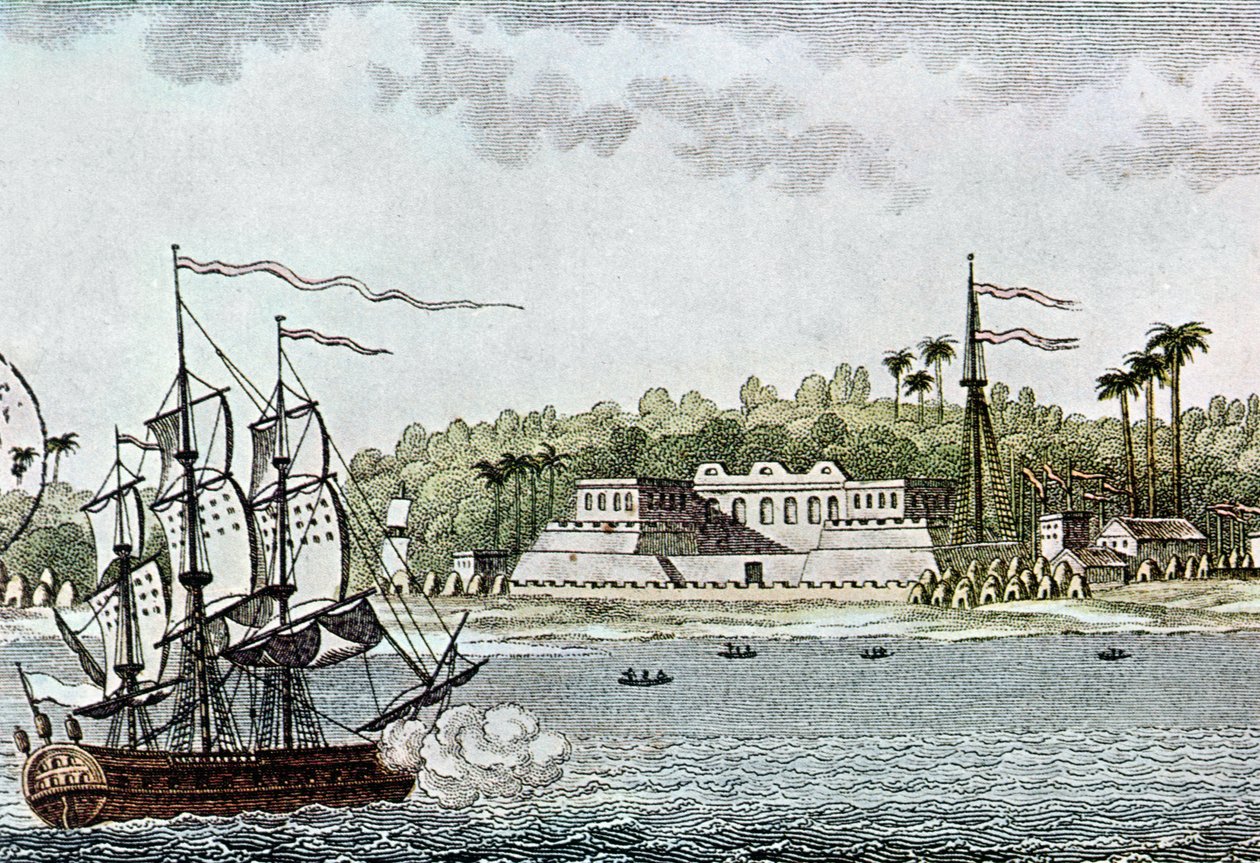 LAからのセントルイスの町、セネガル、R。ジェフロイ作、1814年 作： フランス語学校
