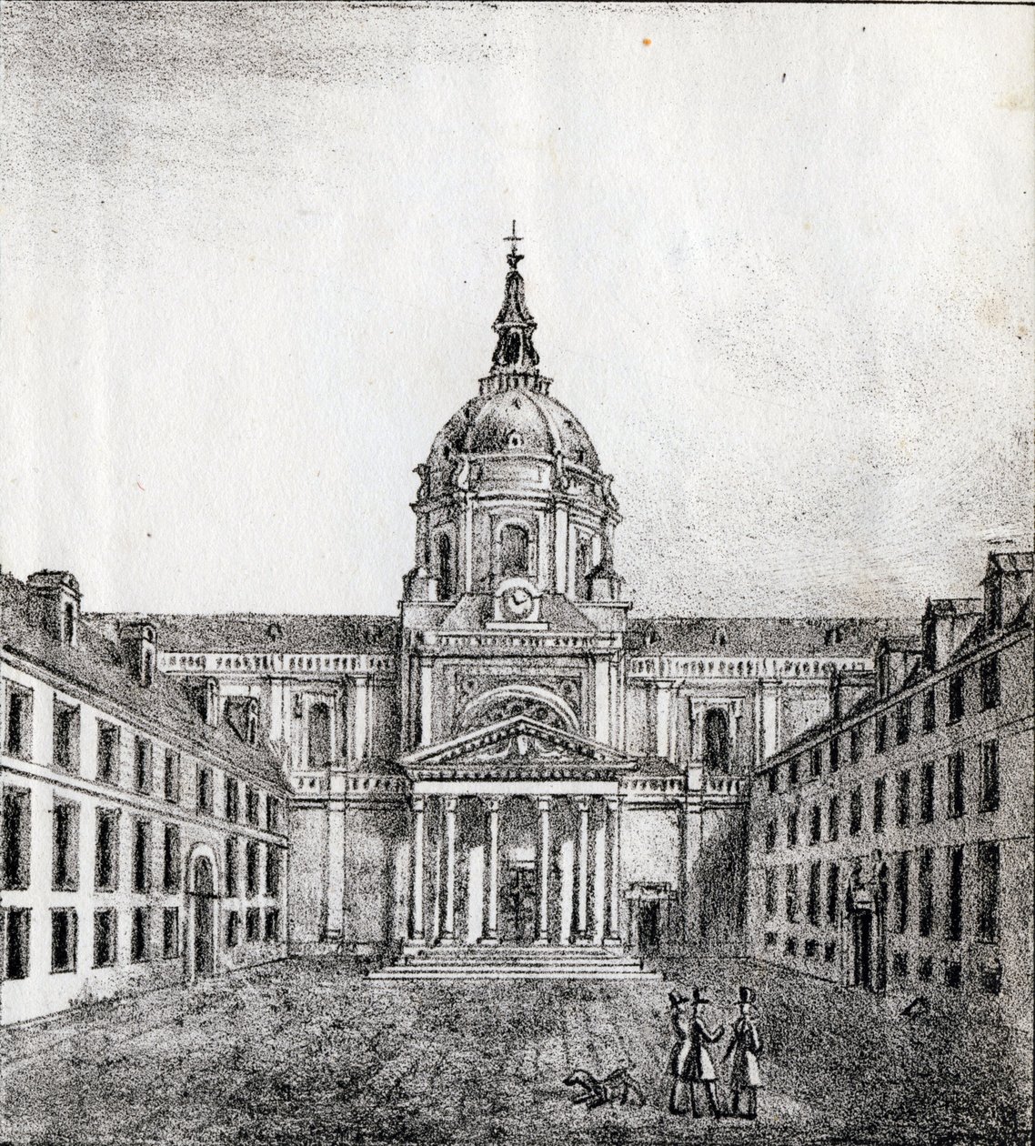 ソルボンヌ大学 - "Alphabet Picturesque des Monumens de Paris" 1840年頃 (エングレーヴィング) 作： フランス語学校