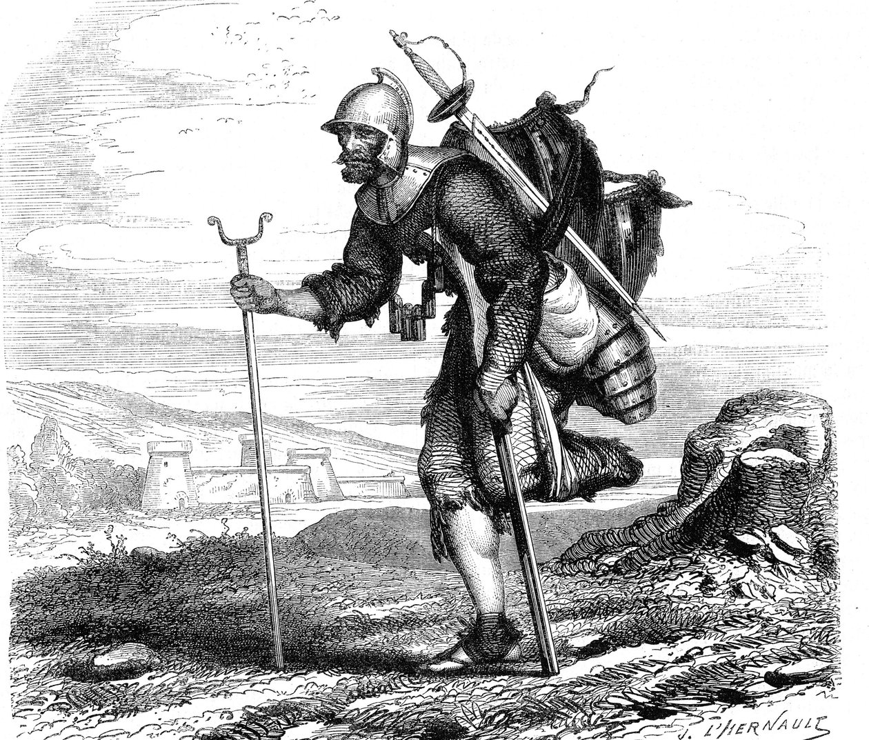 戦争（シンボル） - J.M.メテッリによる版画 1867年 作： フランス語学校