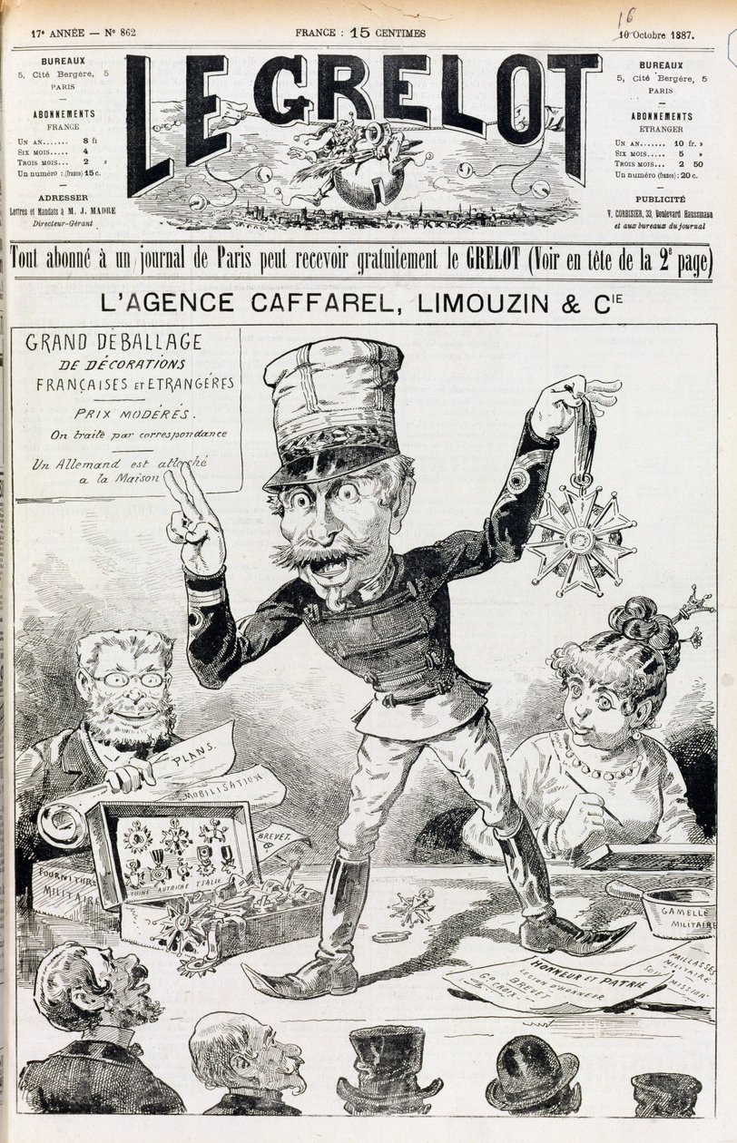 1887年10月16日、ルグレロの表紙、ウィルソン事件 作： フランス語学校