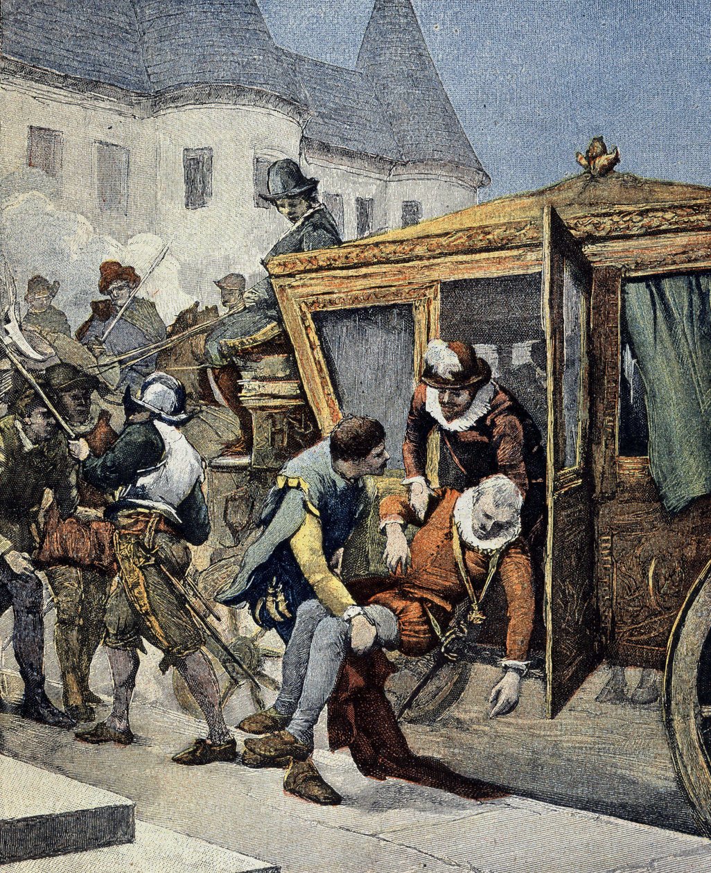 1610年5月14日、アンリ4世の暗殺。1900年5月12日付「Le Petit Francais Illustré」表紙。 作： フランス語学校
