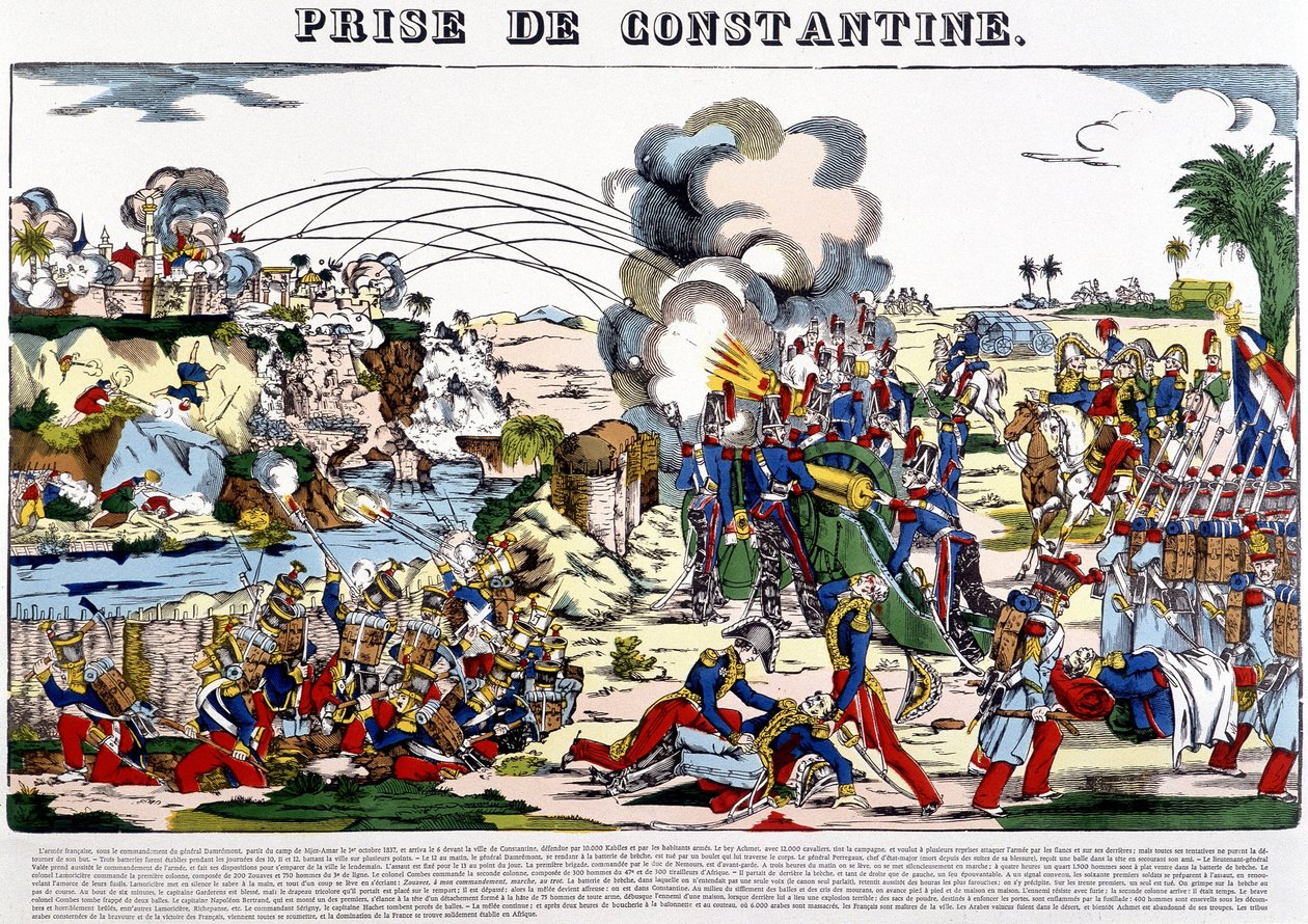 1837年のコンスタンティヌスの捕獲 - エピナルのイメージ、19世紀末 作： フランス語学校