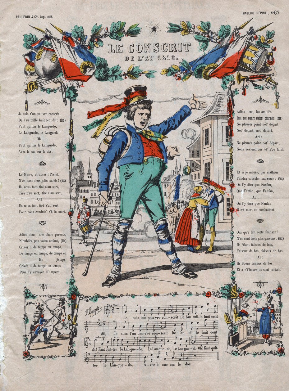 1810年の徴兵、19世紀のフランスの歌。 作： フランス語学校