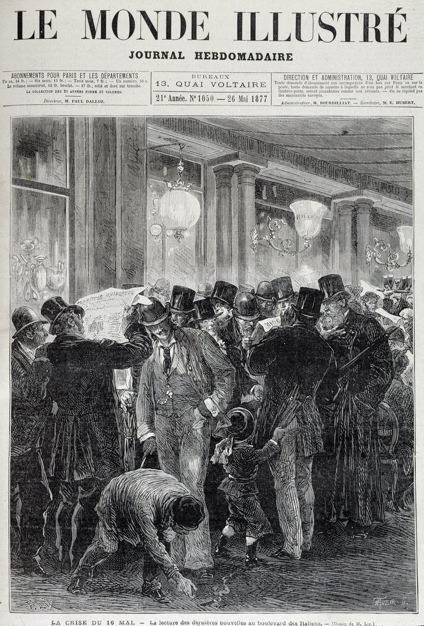 5月16日の危機：新聞を読む-1877年5月の「Le monde illustrious」にて 作： フランス語学校