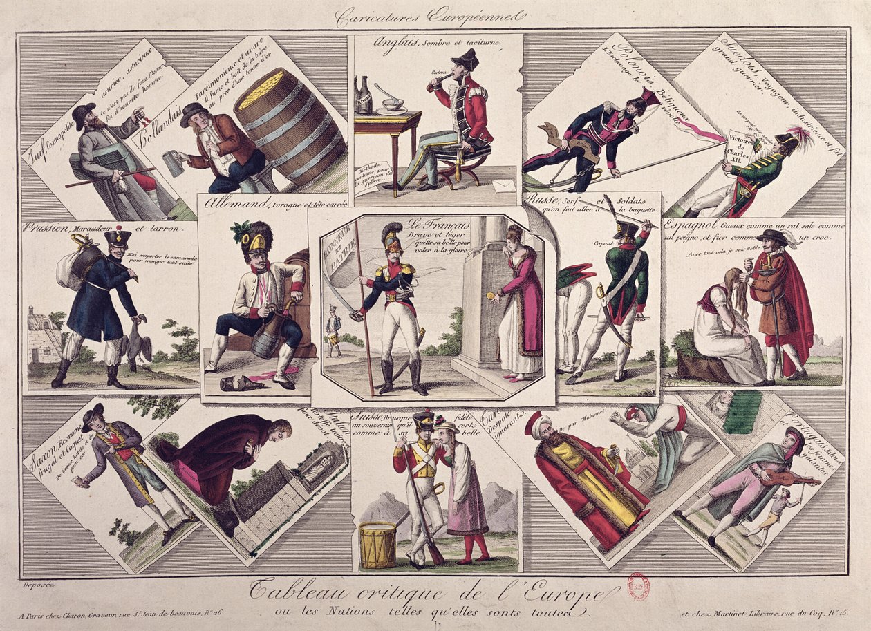 ヨーロッパのさまざまな民族、1810年頃 作： フランス語学校