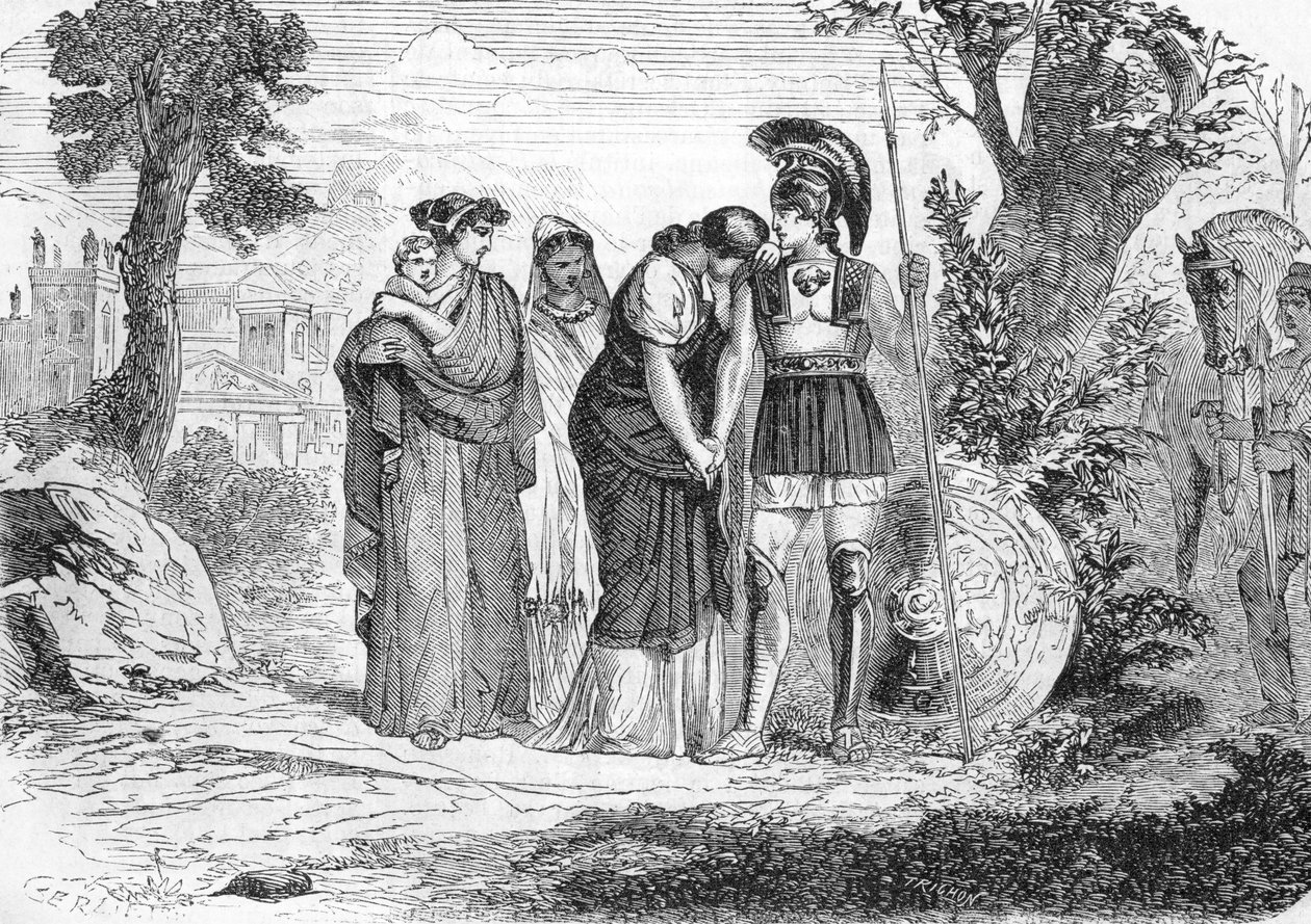 ヘクトルとアンドロマクの別れ（版画）1864年 作： フランス語学校