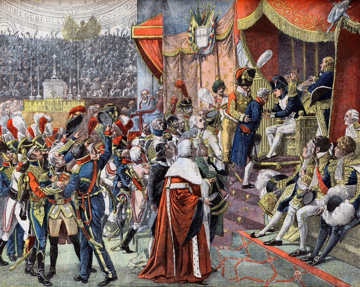 1804年、"Le Petit Journal "に掲載されたレジオンドヌールの十字架の最初の配布。 作： フランス語学校