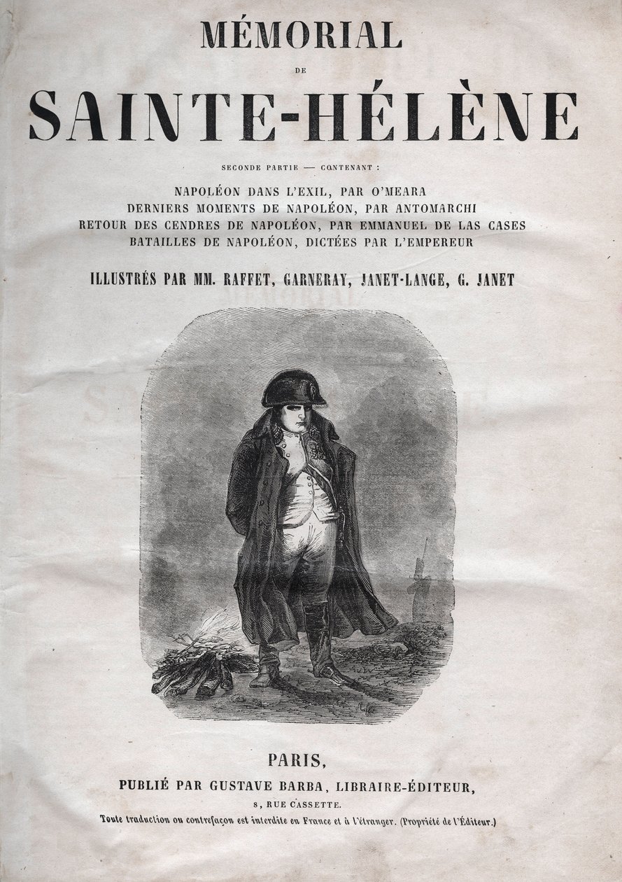エマニュエル・ド・ラス・カース伯爵（1766-1842）のサン・ヘレネの記念碑（サン・ヘレネ） - Napoleon a Sainte-Helene - 1860年版 作： フランス語学校