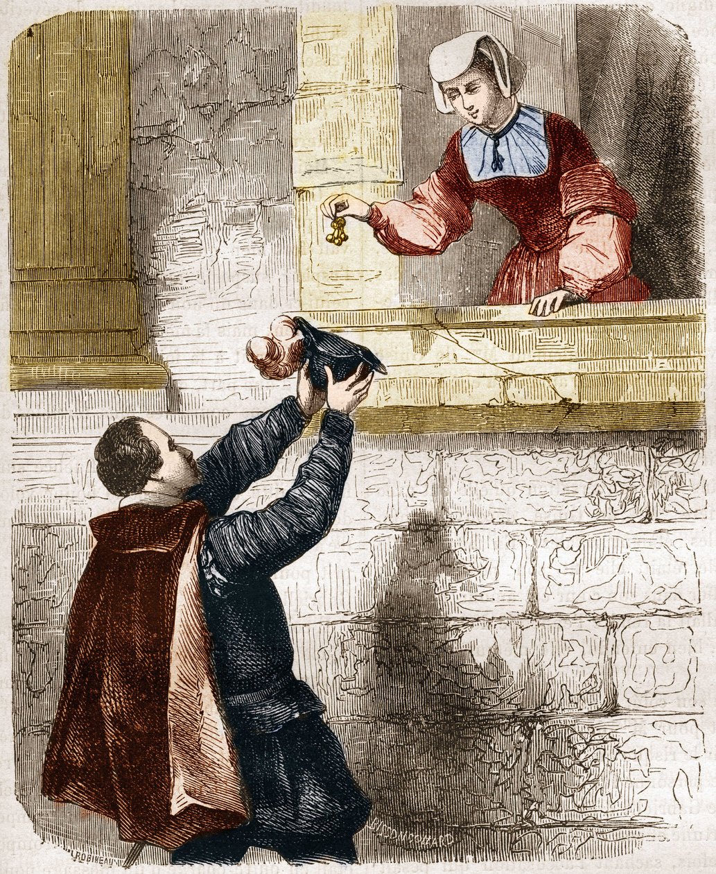 国王ヘンリー2世（1519-1559）とディアンヌ・ド・ポワチエ（1499-1566）の不思議な愛。古代から現代までの世界のあらゆる民族における売春と放蕩の歴史」に掲載されている版画で、Dr. Th.-F.Debrayによる「古代から現代までの世界のすべての民族における売春と放蕩の歴史」の版画。1879. 作： フランス語学校