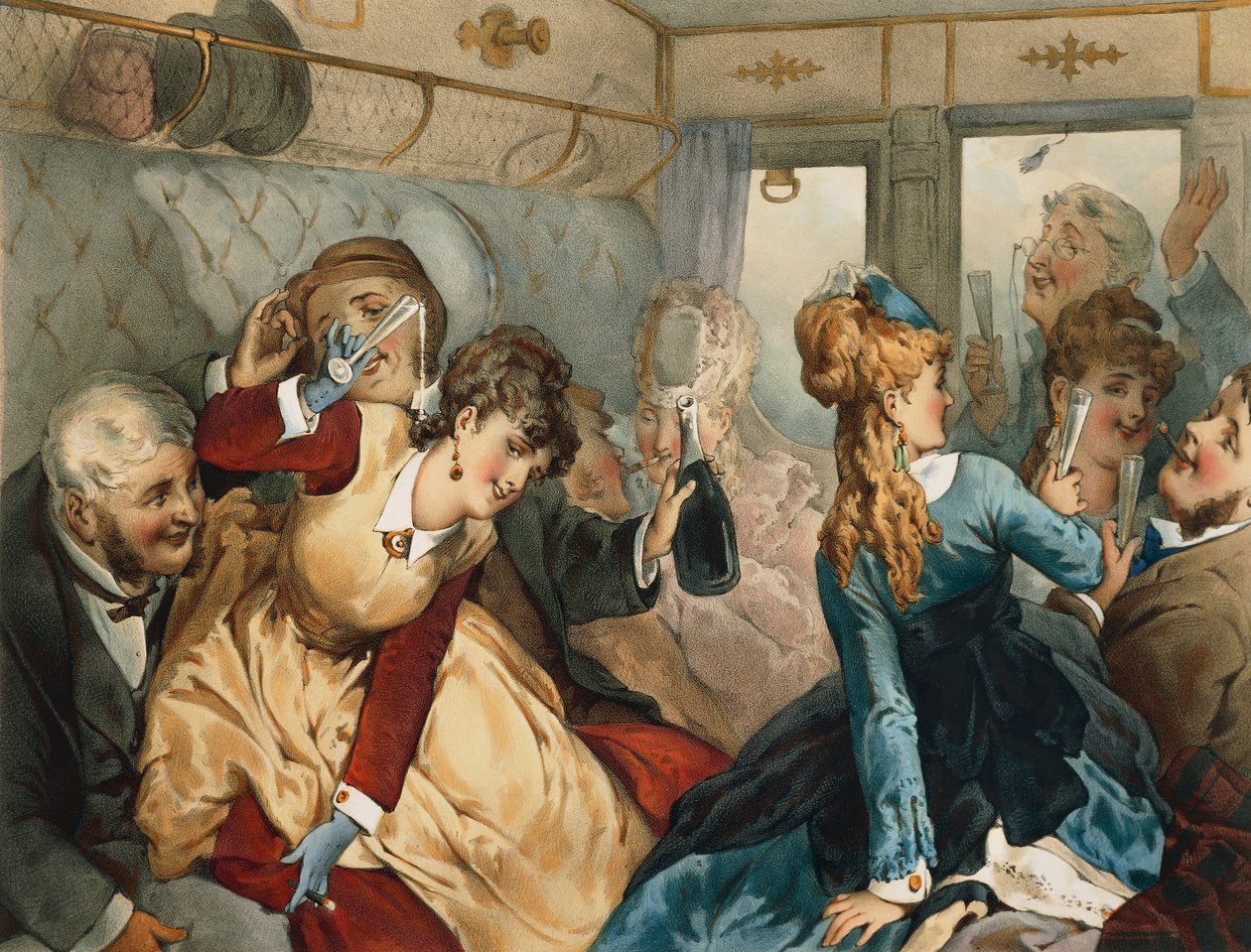 ギイ・ド・モーパッサン（1850-1893）の「テリエ夫人の家」の挿絵「喜びの列車」。 作： フランス語学校