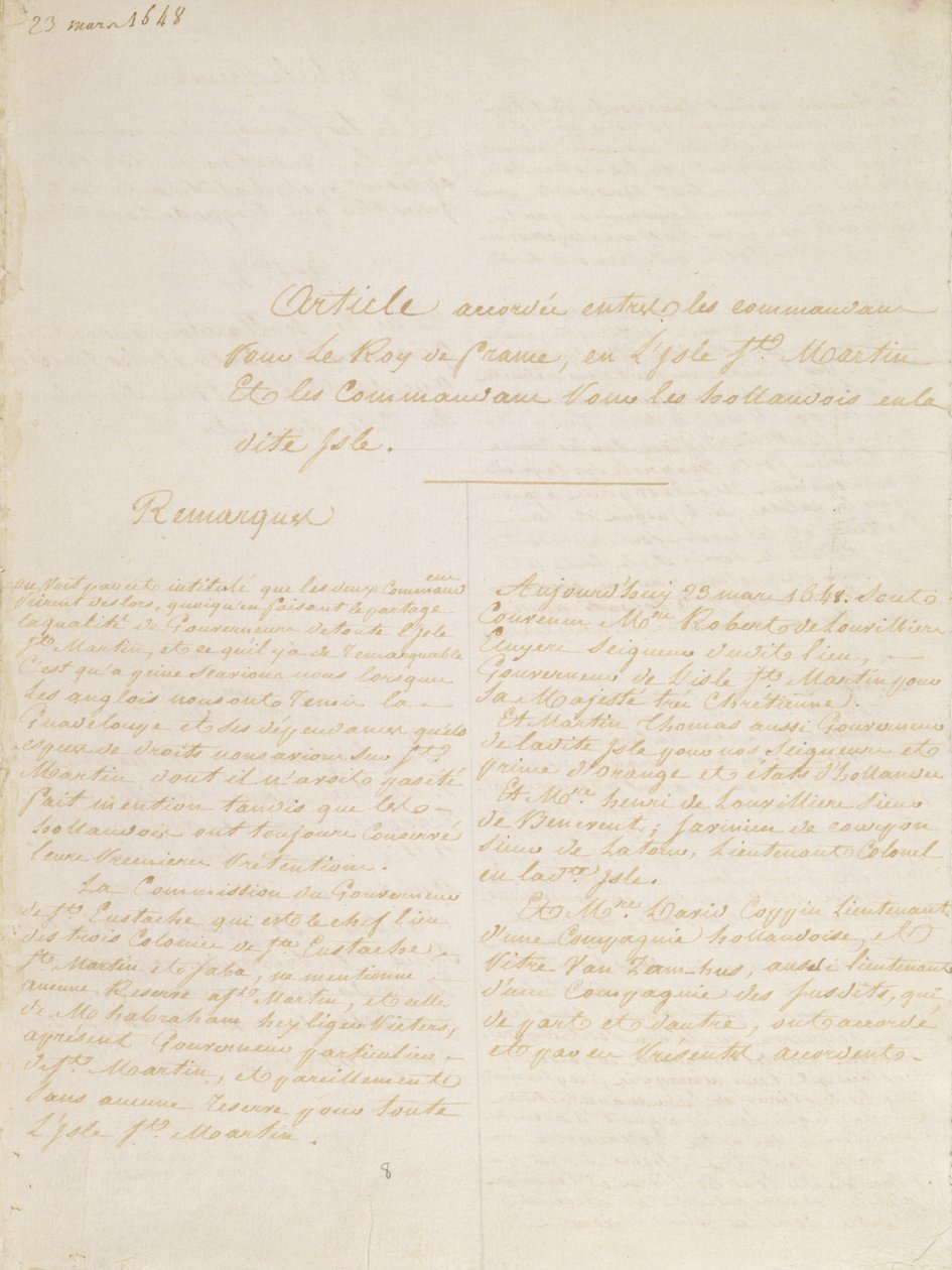 1648年3月23日、コンコルディア条約 作： フランス語学校