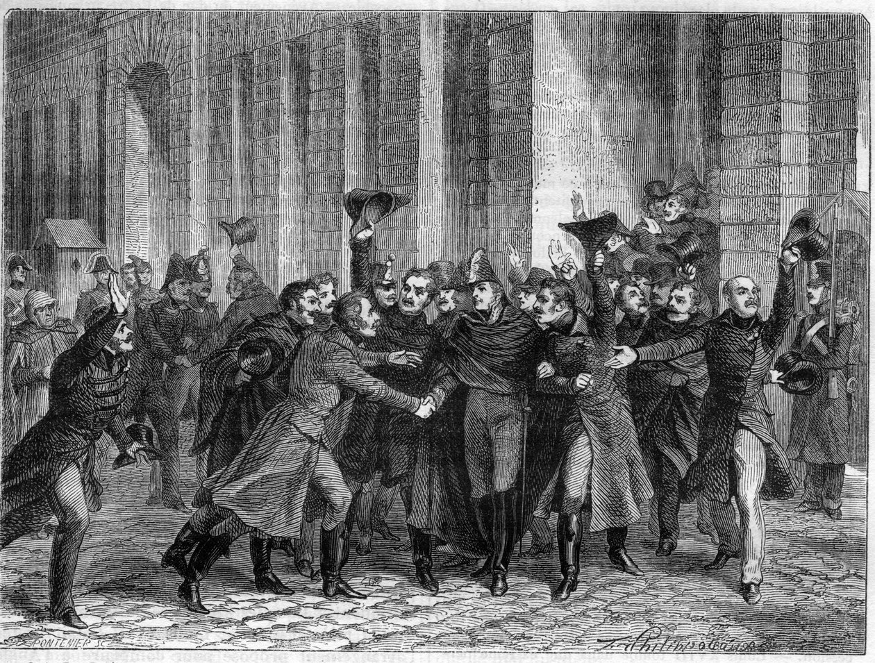 1815年1月23日、敵との通信を維持した罪に問われたレミー・ジョセフ・イジドール・エクセルマンス（Marechal et Pair de France, 1775 - 1852）の凱旋無罪判決-Adolphe Thiers著「Histoire de l