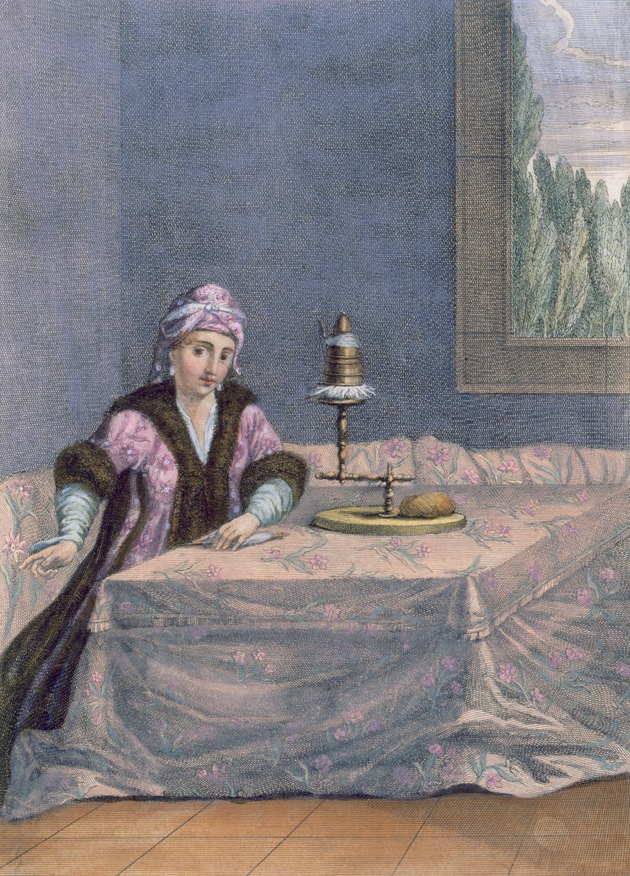 トルコの女性の紡績糸、1708年頃 作： フランス語学校